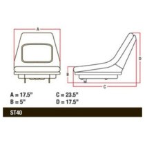 LVA23687 DirectFit Seat Fits John Deere 3025E 3032E 3038E Tractors