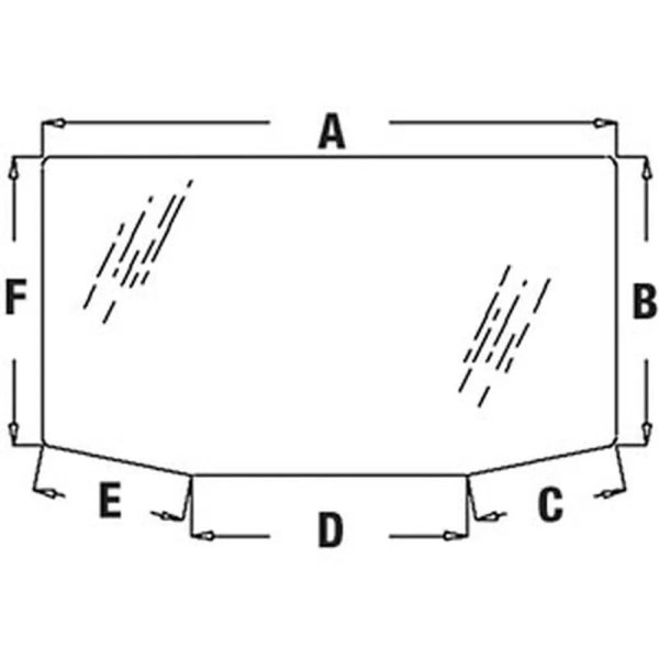 A-R127903 Tinted Rear Glass - Fits John Deere 7720, 7820, 7920, 8100, 8110, 8120