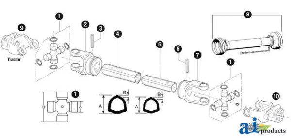 PTO DRIVELINE for VICON DISC MOWER CM167 CM1700 CM216 CM217 CM2200 CM240 CS52511