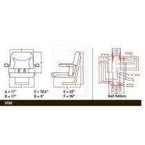 BBS108BL New "Big Boy" Seat with Armrest Black Fits Case-IH Tractors