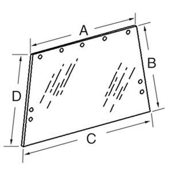 109318C2 Rear Window Glass for International 1086 1486 3088 5088 5488 ++ Tractor